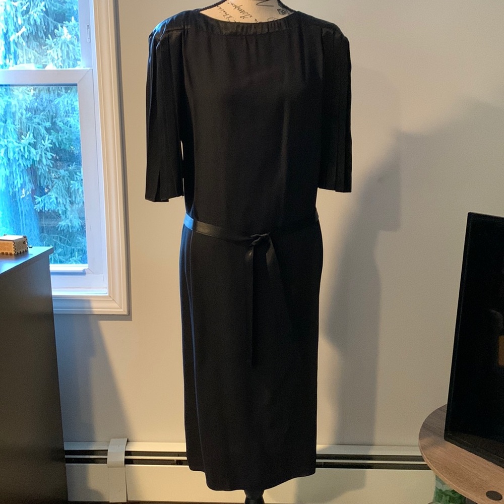 Black chiffon and silk dress